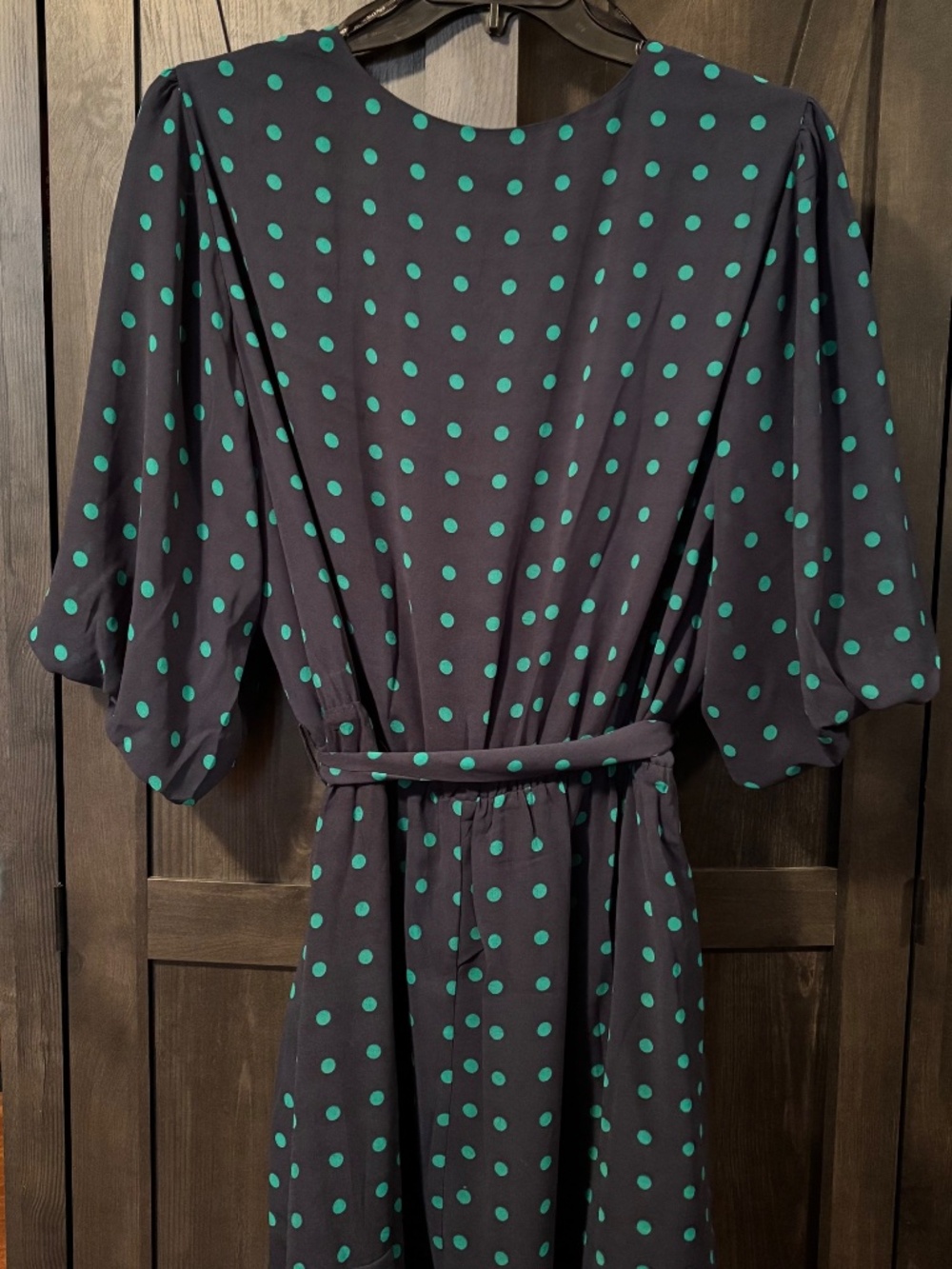 City Chic Navy and Green Dress L/20 - Picture 4 of 4
